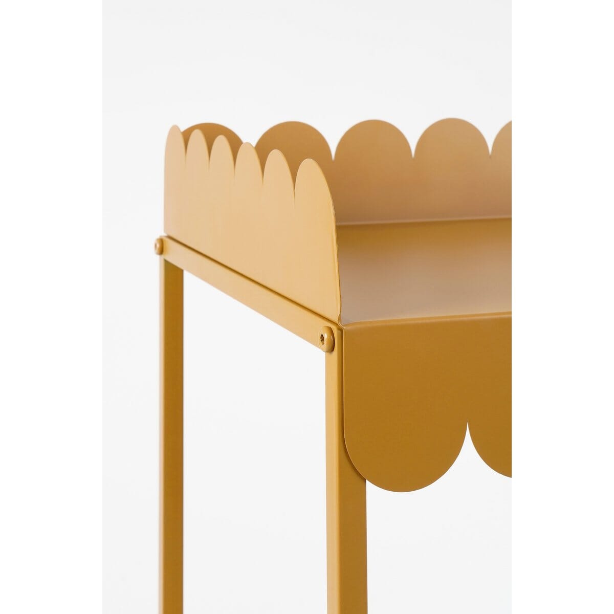Steffano Pflanzentisch auf Rädern - L69 x B36 x H89 cm - Metall - Hellbraun Mica Decorations 