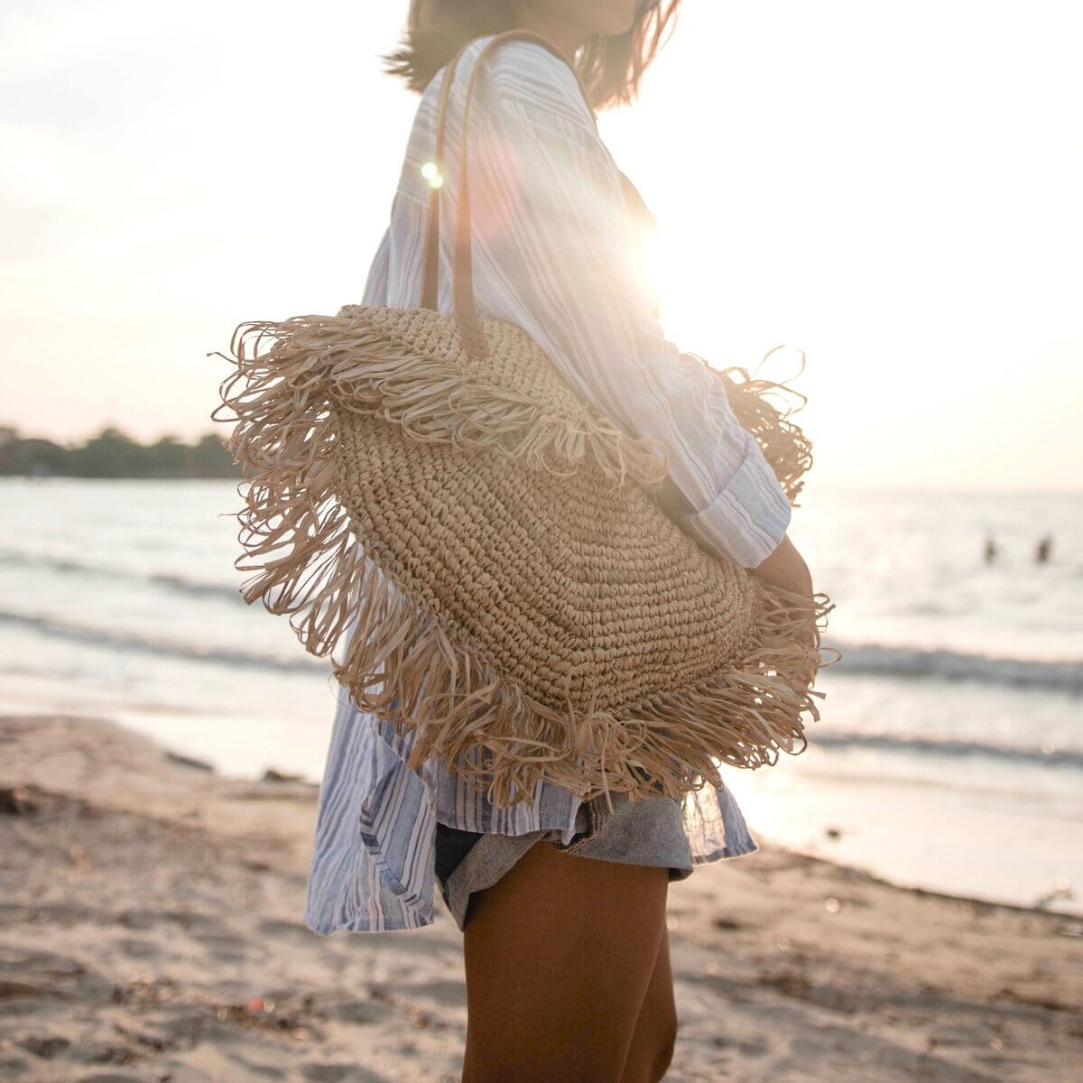 Strandtasche SUMBAWA mit Fransen Tasche Soeji 