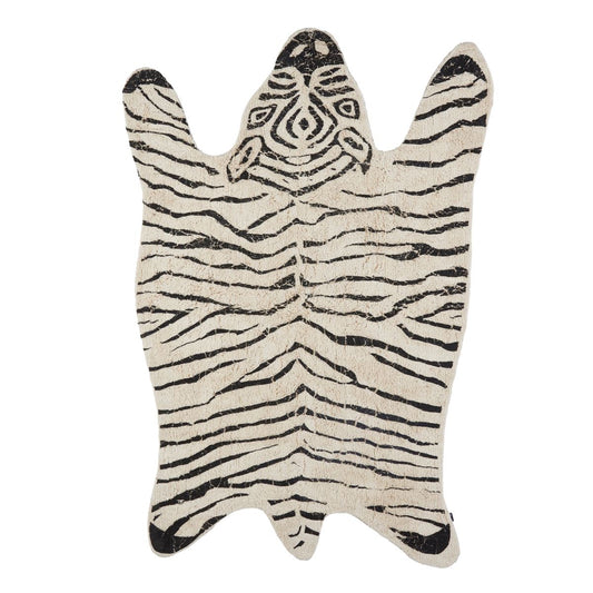 Teppich Zebra – L180 x B120 cm – Baumwolle – Schwarz, Weiß In The Mood 