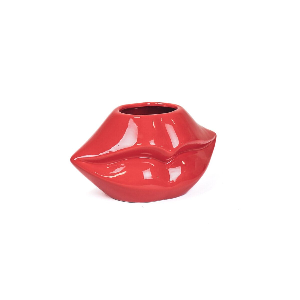 Topf - Lippe - Keramik - Rot - 21x19x11cm Housevitamin 